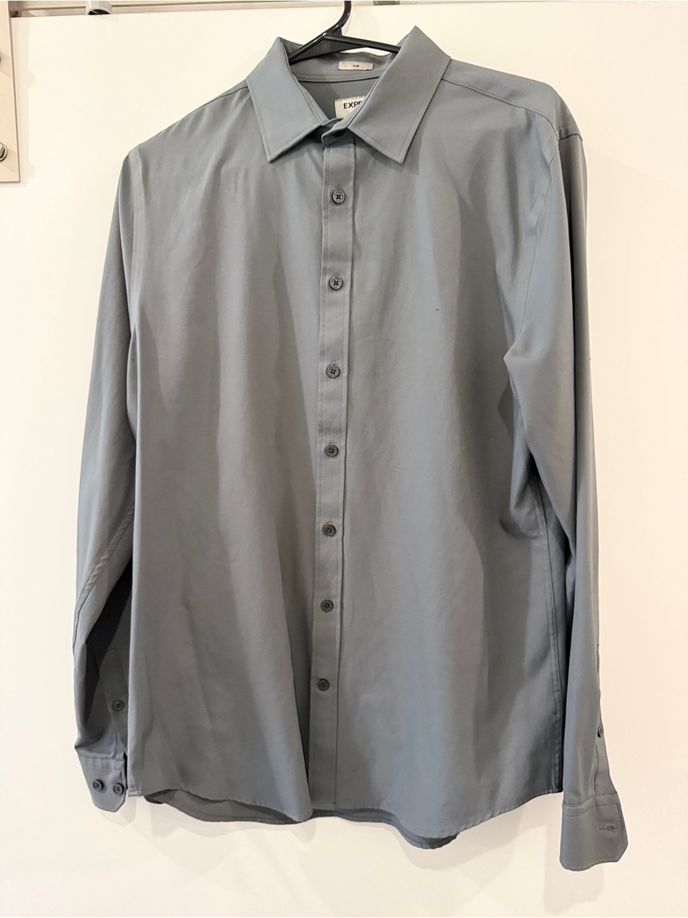 Express Men’s Long-Sleeve Dress Shirt - Gray Blue